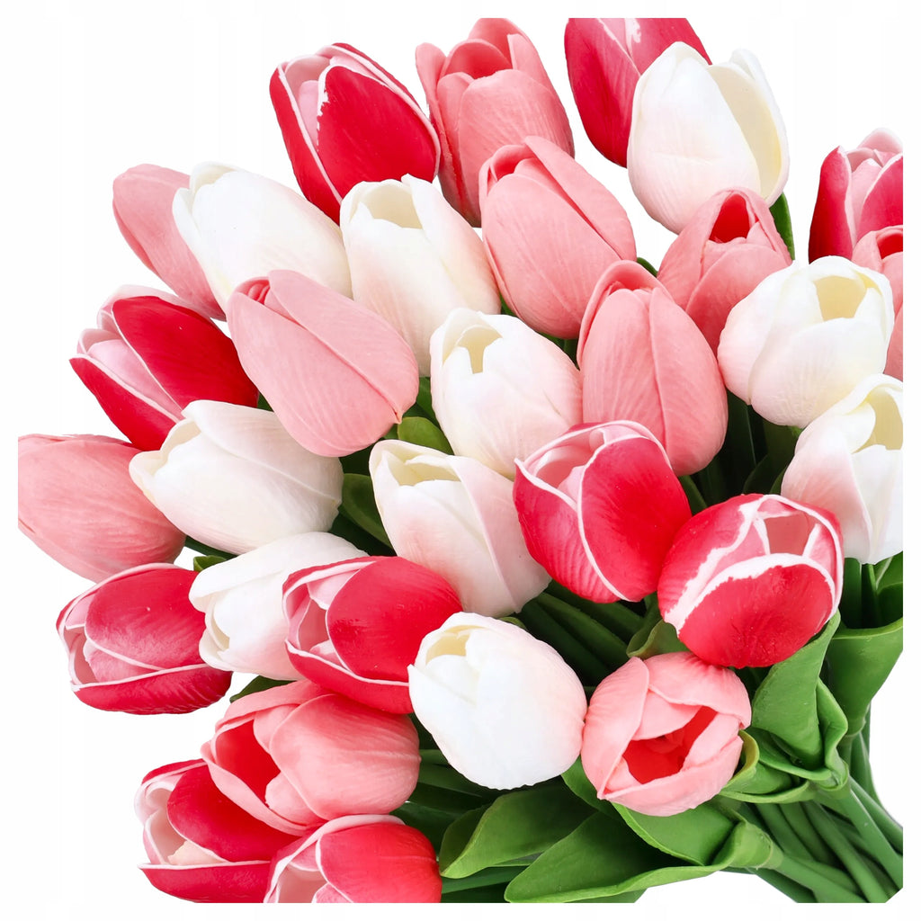 Bukiet Tulipany Silikonowe Kwiaty Sztuczne Tulipan jak Żywe Kwiat Tulipan