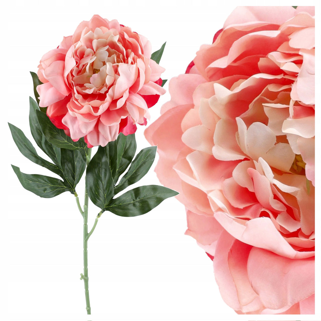 Gałązka Peonia 77cm Brzoskwinia Krem Peonia Piwonia Gałązka Kwiaty Sztuczne