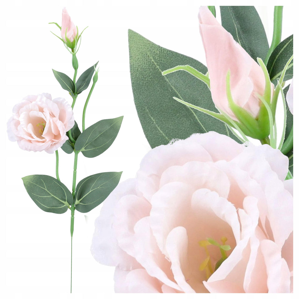 KWIATY SZTUCZNE EUSTOMA gałązka ozdobna 50cm stroik bukiet EUSTOMY ozdobne