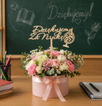 Topper Drewno Koniec roku Szkoła Prezent Dla Nauczyciela Dekoracja Ozdoba