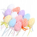 JAJKA STYROPIANOWE 12szt dekoracje na WIELKANOC 2,5x3,5cm PISANKI na piku