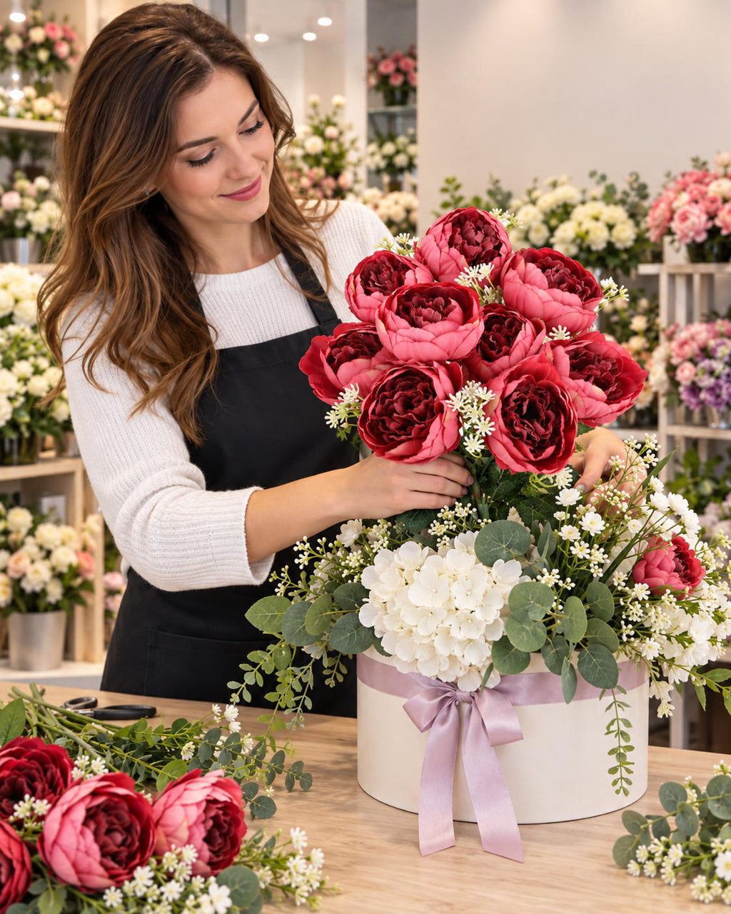 PEONIE KWIATY SZTUCZNE jak żywe piwonie bukiet kwiatów STROIK Na Cmentarz