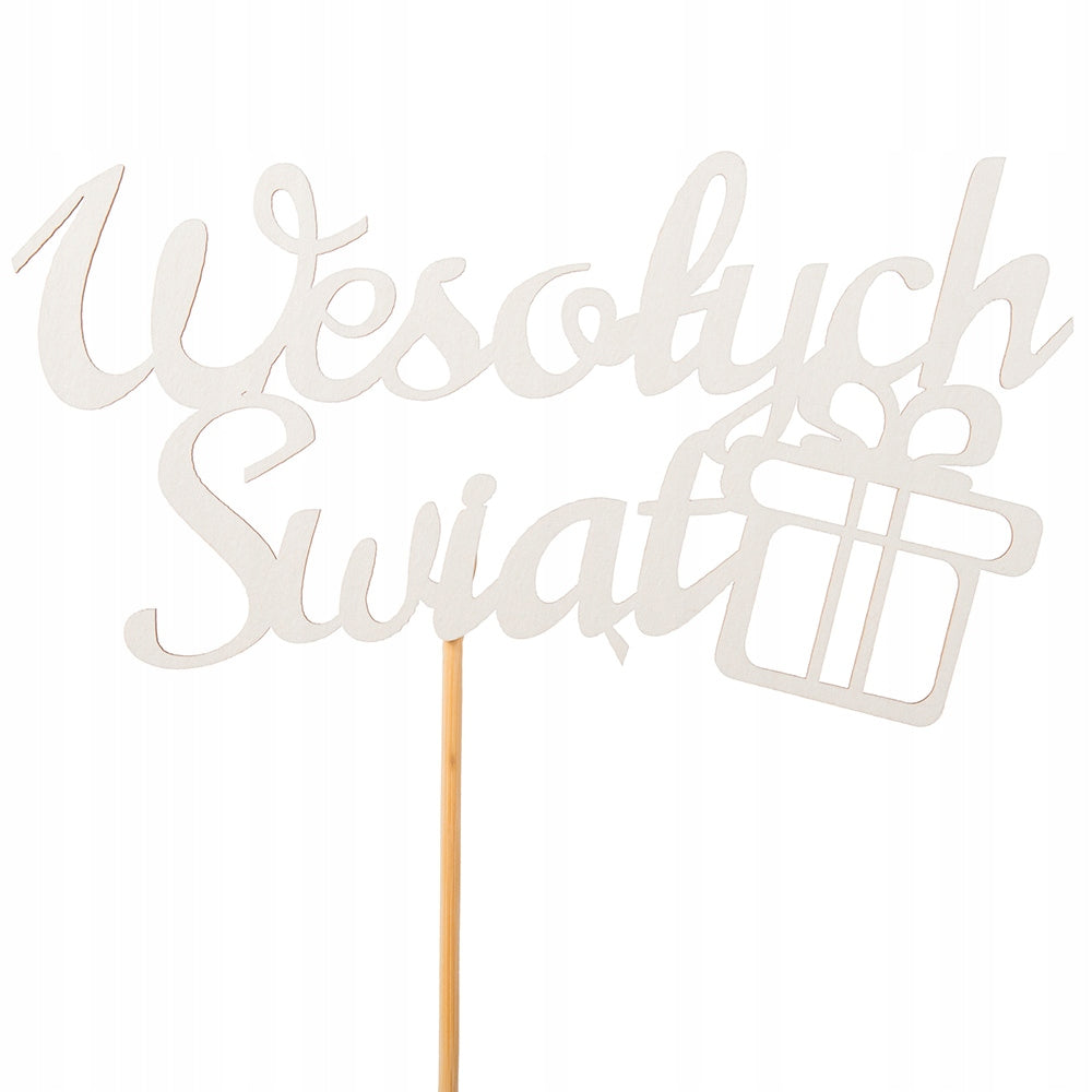 Topper Wesołych Świąt Ozdoba Świąteczna Na Wypieki