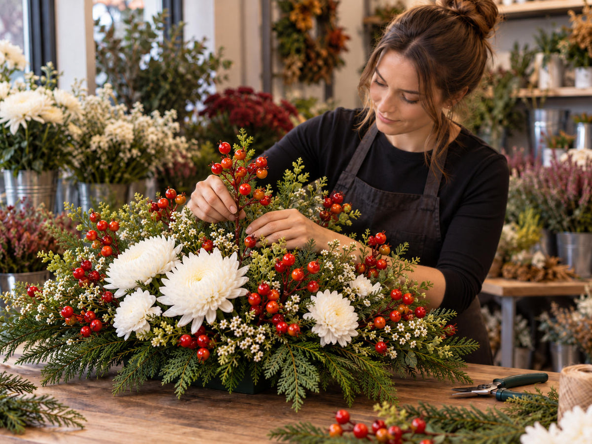 Gałązka Dzikiej Róży Jesienna Dekoracja na Cmentarz stroik Do Wazonu PIK
