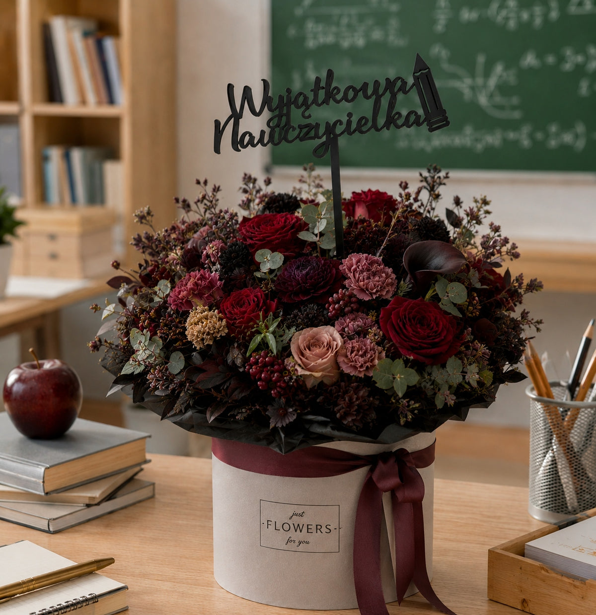 Topper Czarny Koniec roku Dla Nauczyciela Podarunek Zakończenie Szkoły