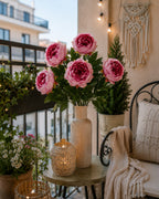Gałązka Peonia 77cm Fiolet Krem Peonie Piwonia Kwiaty Sztuczne Jak Żywe