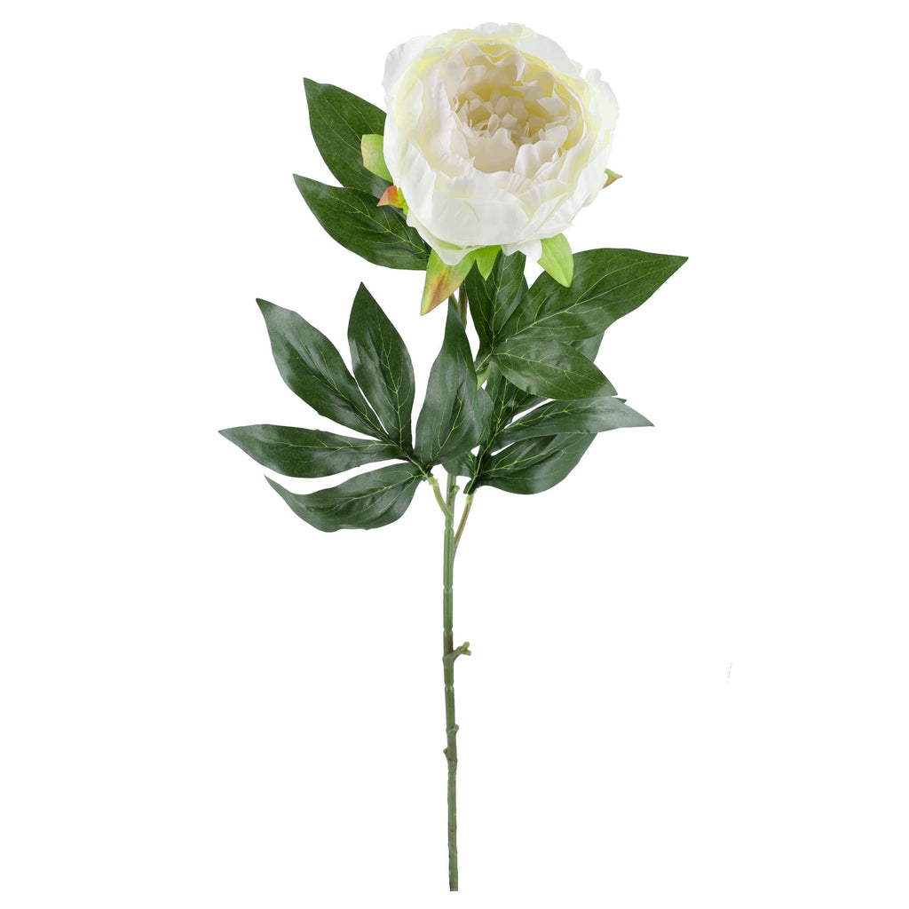 Gałązka Peonia 78cm Biały Sztuczna Piwonia Jak Żywa Kwiat Główka Bukiet