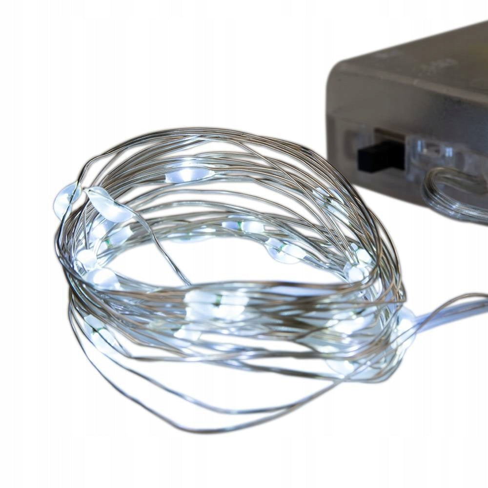 Lampeczki Ledowe Zimne Światło 10szt Lampki Led 200cm Na Boże Narodzenie