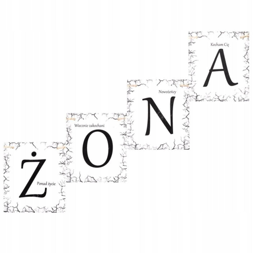 Baner MĄŻ ŻONA Weselny Dekoracja Ślubna 100cm
