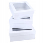 FLOWER BOX z okienkiem Chrzciny Elegancki BOX dekoracyjny DIY na Ślub