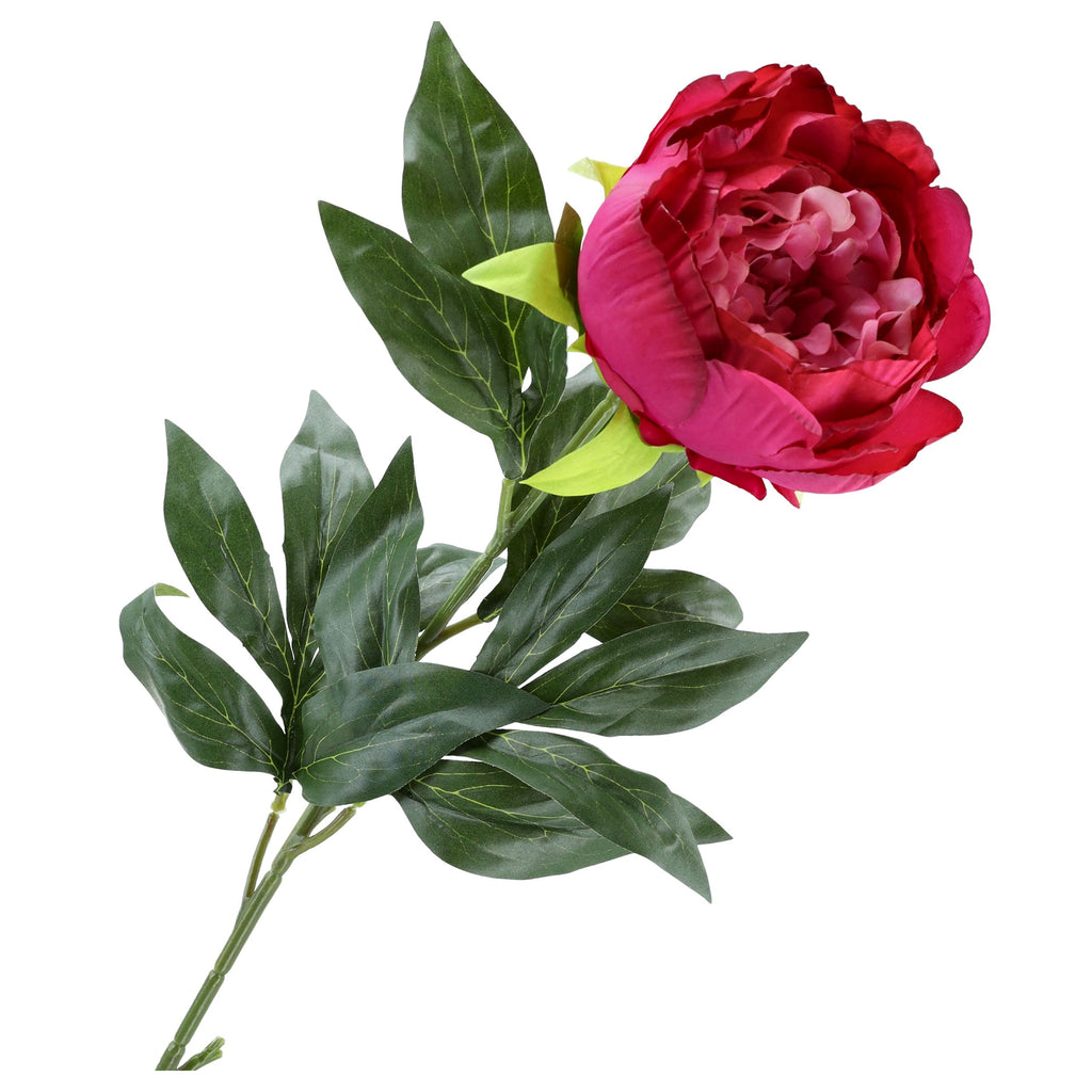 Sztuczna Gałązka Peonia 78cm Amarant Kwiaty Sztuczne Jak Żywe Do Wazonu