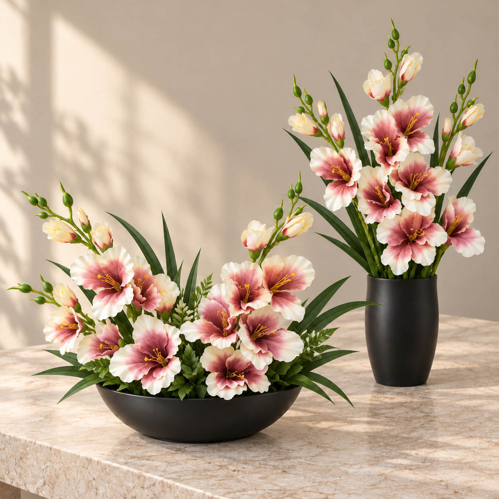 Sztuczna Gałązka Mieczyk krem bordo 63cm Sztuczne Kwiaty Jak Żywe do wazonu