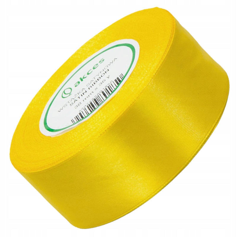 WSTĄŻKA aksamitna SATYNOWA 38mm do dekoracji TASIEMKA do pakowania PREZENT