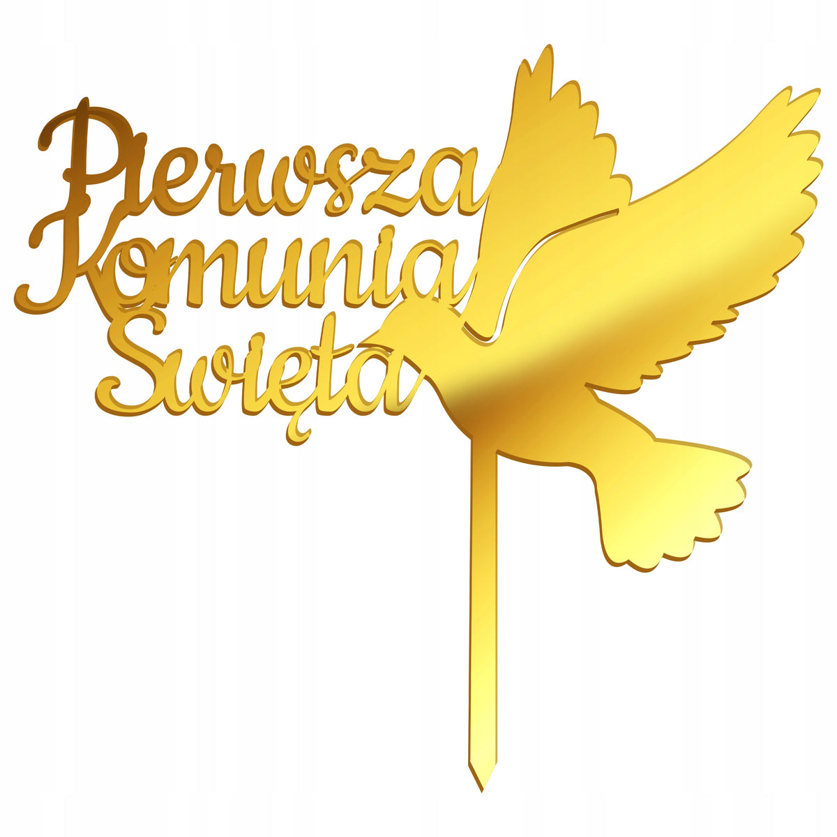 Topper na Tort Pierwsza Komunia Święta Dekoracje Komunijne na Ciasto Gołąb