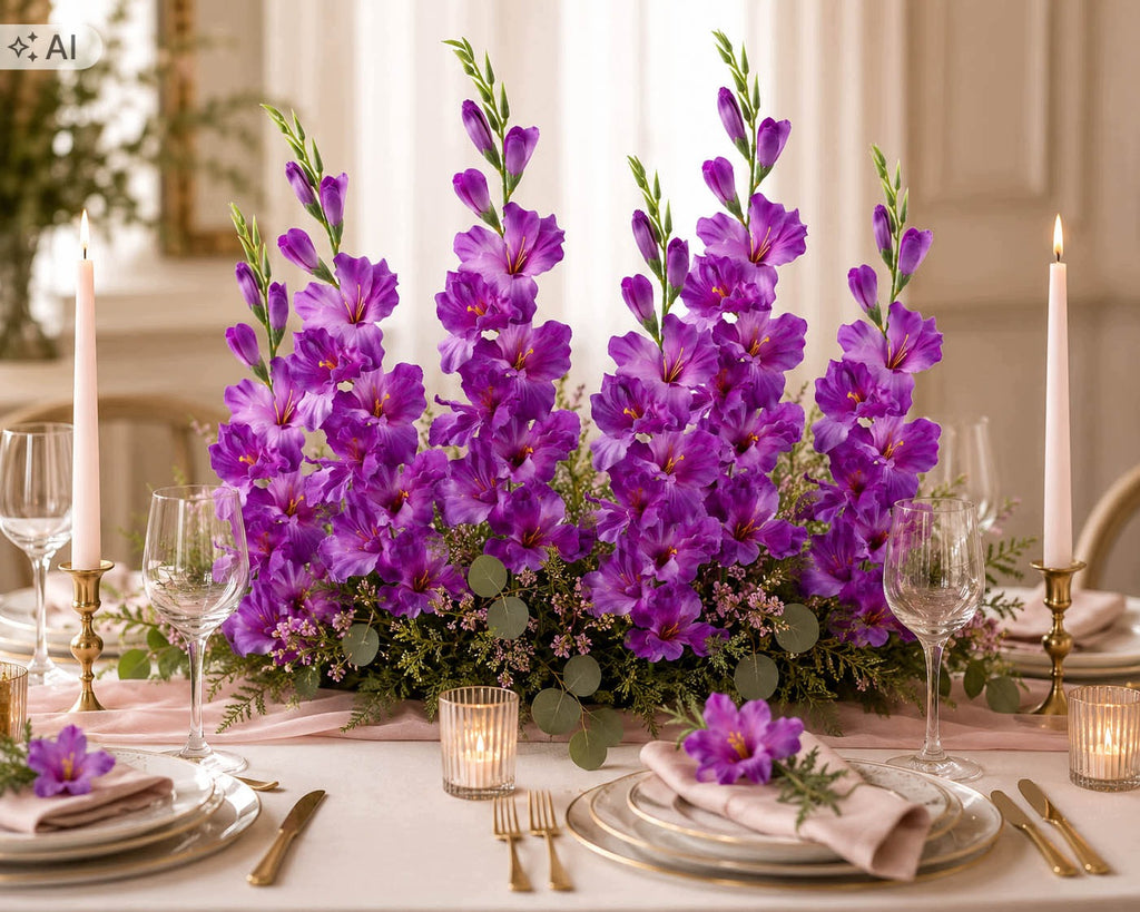 Sztuczne kwiaty jak żywe MIECZYK 80cm gałązka dekoracyjna 5szt KOMPOZYCJA