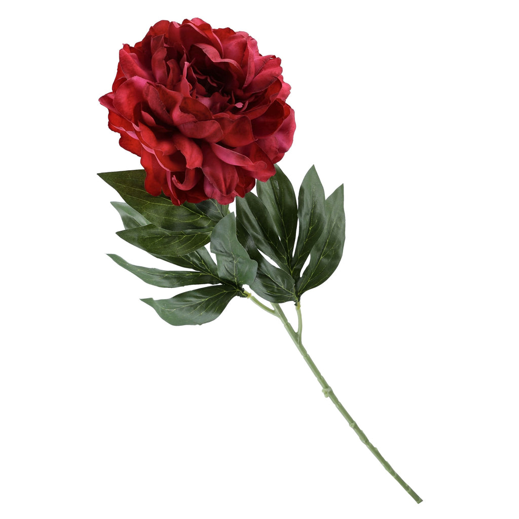 Gałązka Peonia 77cm Bordo Kwiaty Sztuczne Jak Żywe Kompozycja Kwiatowa