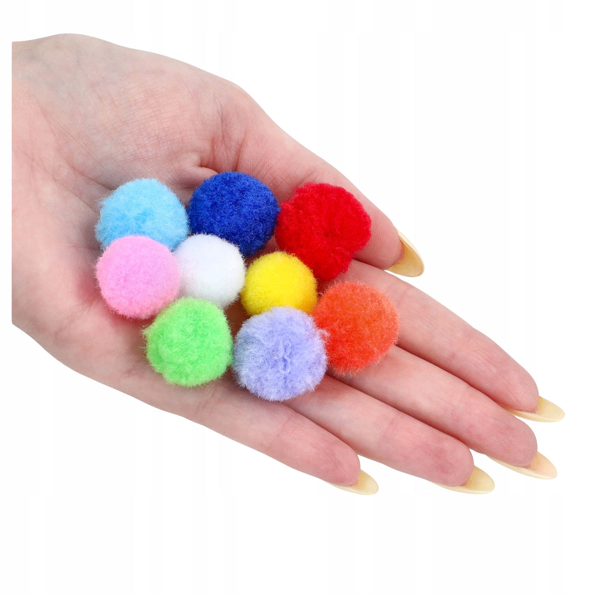 Pompony POLIESTROWE kolorowe do DEKORACJI pomponiki OZDOBNE mix 2cm 40szt