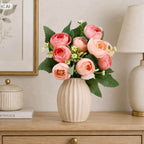 Bukiet Peonia Brzoskwinia 30cm Pik Kwiaty Sztuczne Jak Żywe Gałązka PIWONIA