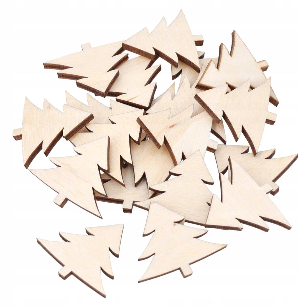 Scrapki Choinki Ze Sklejki Drewniane Zestaw Choinka 3,5cm Ozdoby Świąteczne