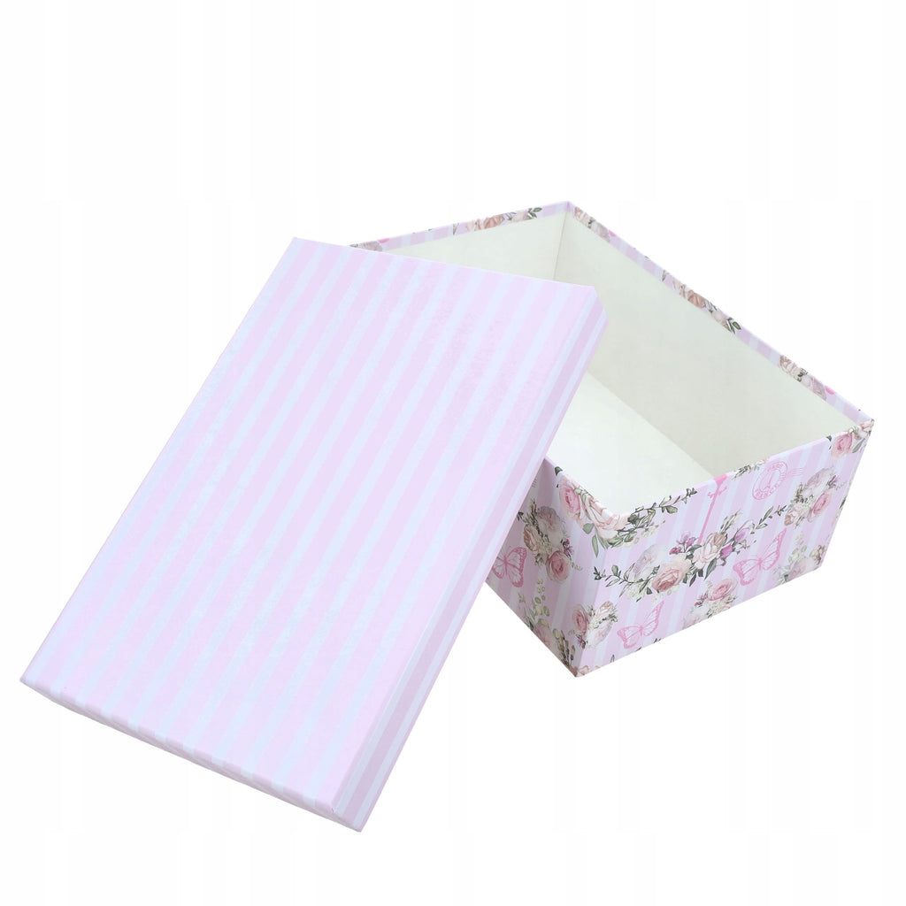 FLOWER BOX dla Dziewczynki DIY na Urodziny BOX Baby shower Chrzest Róż