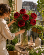 Gałązka Peonia 78cm Czerwony PIWONIA Kwiaty Sztuczne Jak Żywe Do Wazonu