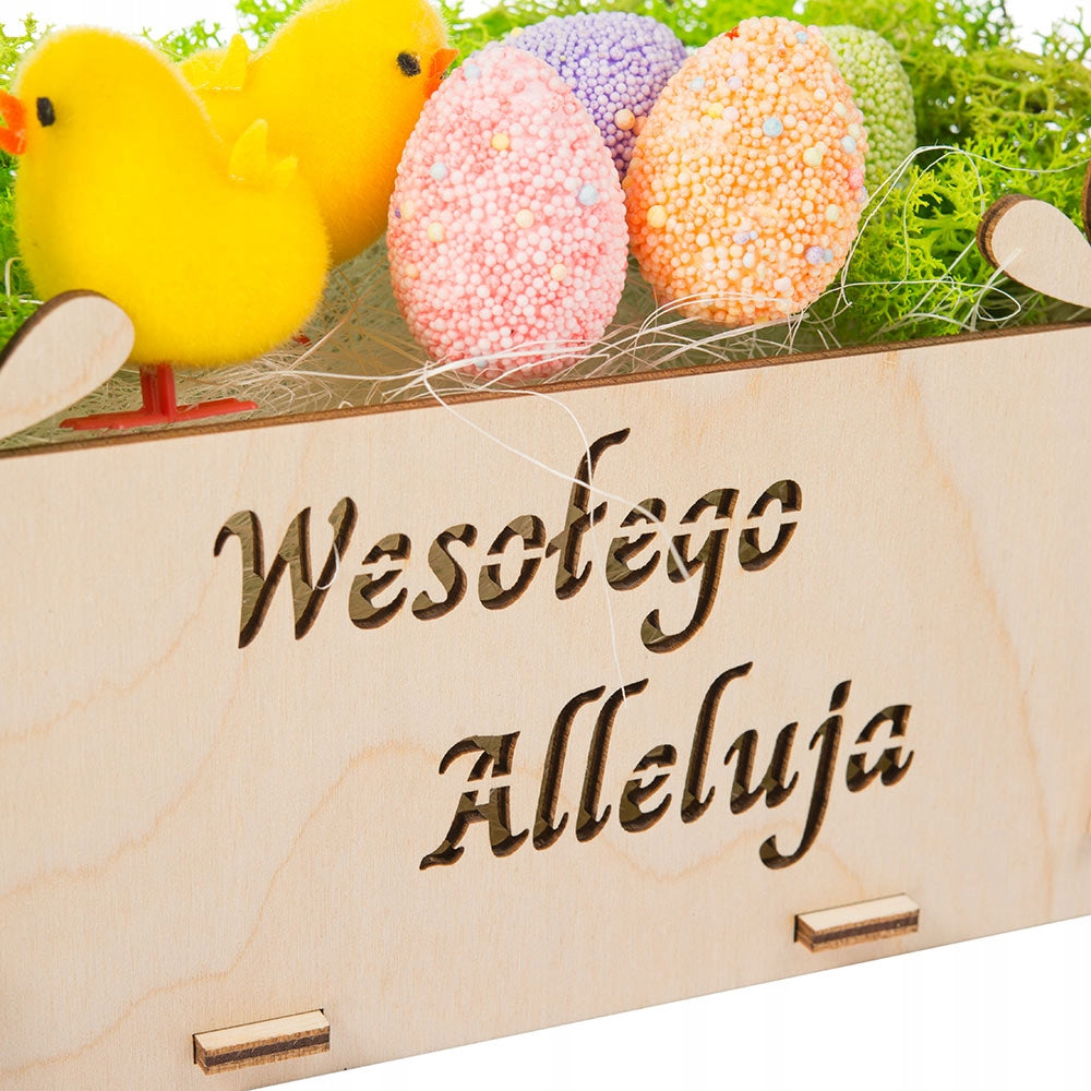 Koszyczek Drewniany Koszyk Ozdoba Wielkanocna