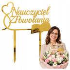 Topper Koniec roku Dekoracja Do Bukietu Kwiatów Prezent Pamiątka Nauczyciel