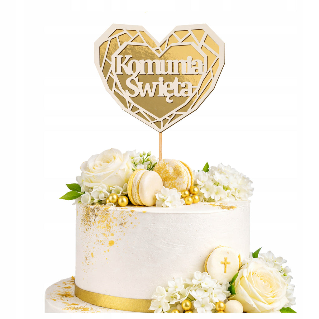 Topper Na Tort Dekoracja Komunijna Ozdobny Dekoracje Do Tortu Komunia Toper