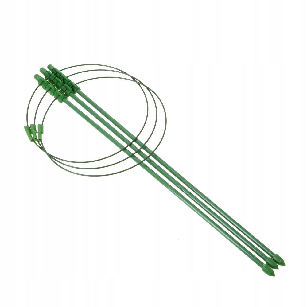 PODPÓRKA do kwiatów roślin solidna podpora pierścieniowa mocna zielona 60cm