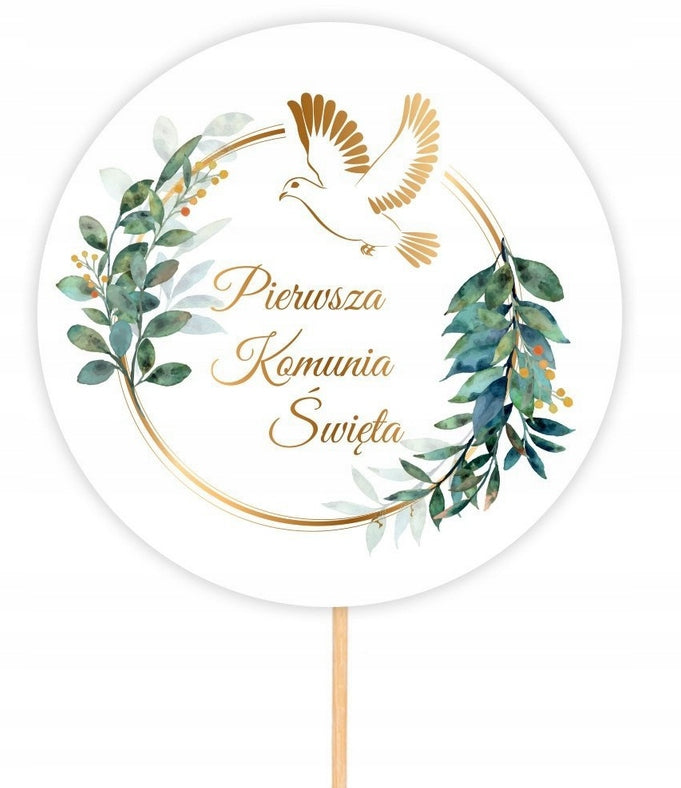 Topper Na Tort Pierwsza Komunia Święta Dekoracja Tortu Dekoracje Komunijne
