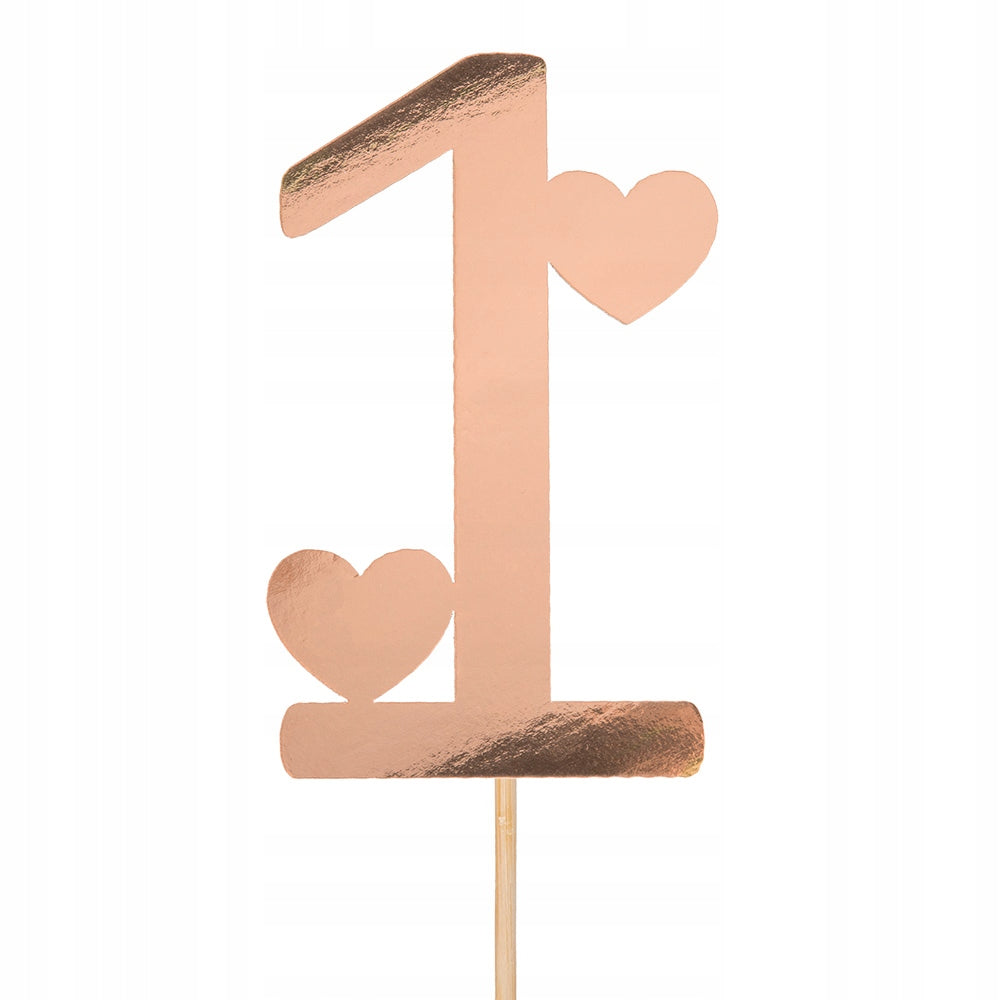 Topper Pierwsze Urodzinki Toppery Roczek RoseGold