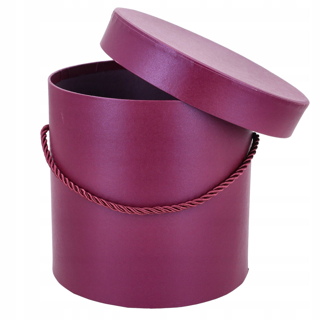 Flower Box Duży Okrągły Śliwkowy Pudełko Na Kwiaty Box Florystyczny DIY