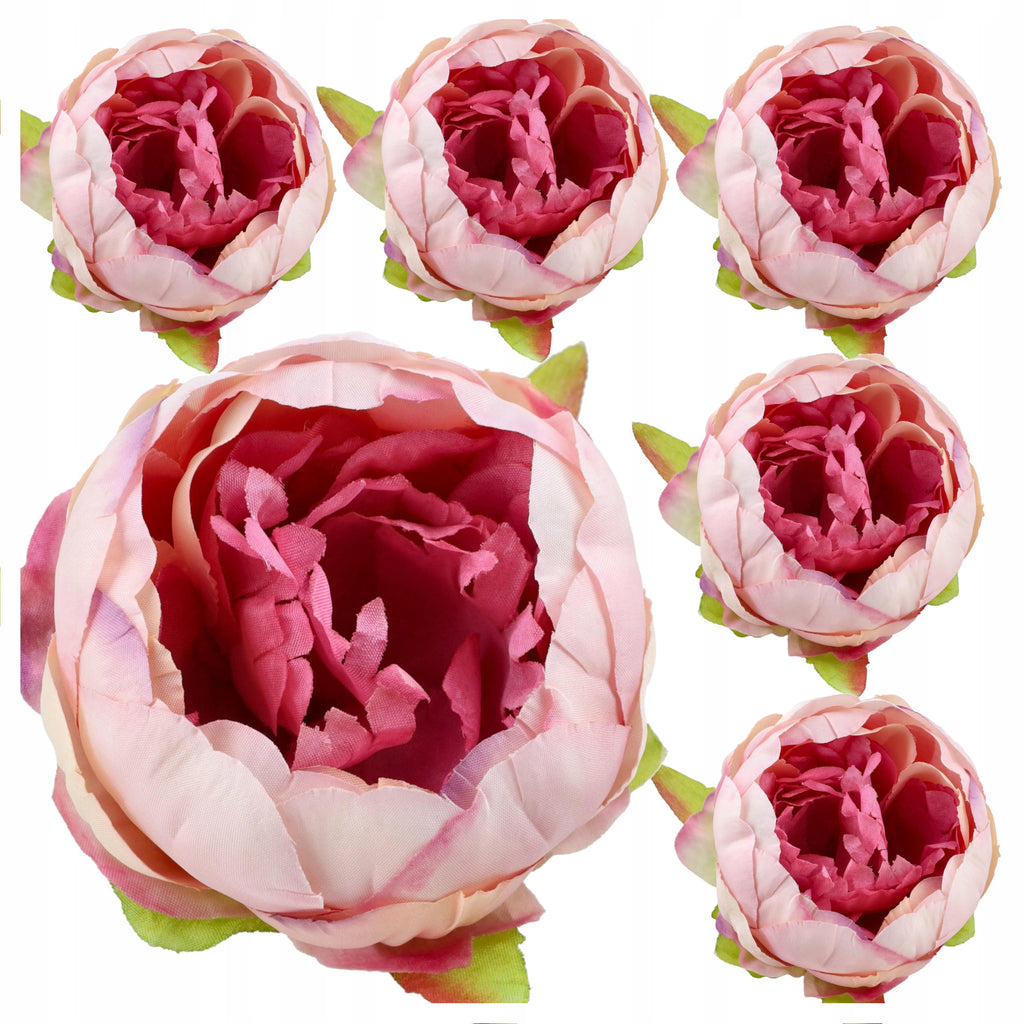 Peonie Różowo Malinowe Piwonie Dekoracja Główki Wyrobowe KWIATY SZTUCZNE