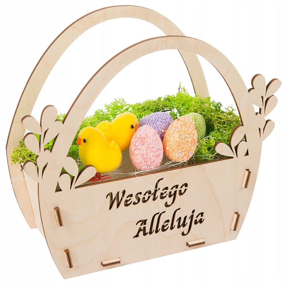 Koszyczek Drewniany Koszyk Ozdoba Wielkanocna