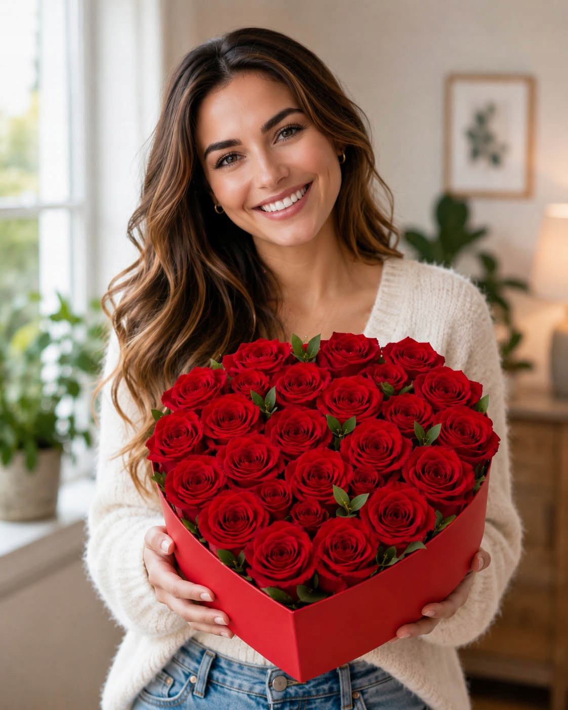 FLOWERBOX box PUDEŁKO DEKORACYJNE czerwone PREZENT rocznica DZIEŃ MATKI