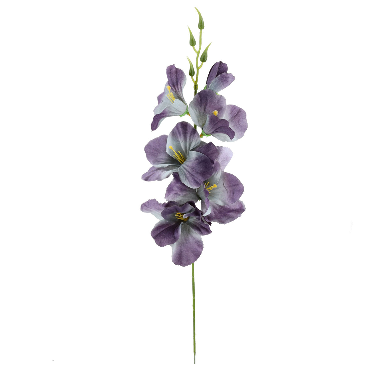 Kwiaty Sztuczne Gałązka Mieczyk Śliwka Szary 57cm Do Wazonu Bukietu Stroik
