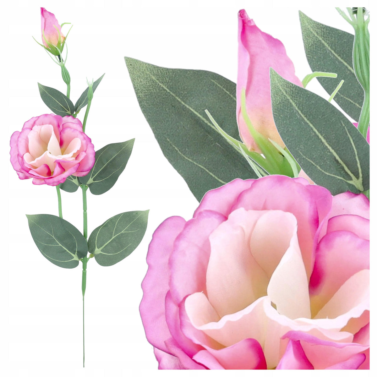 EUSTOMA SZTUCZNA KWIATY SZTUCZNE jak żywe GAŁĄZKA EUSTOMY 50cm na STROIK