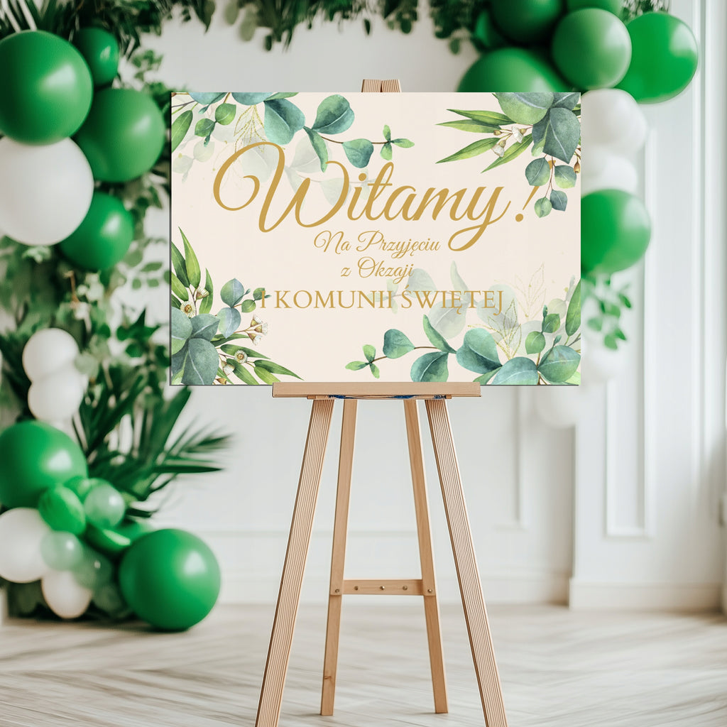 Tablica Powitalna na Komunię Dekoracje Komunijne Komunia Święta 70x50 cm