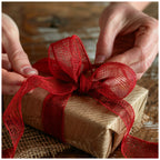 WSTĄŻKA jutowa czerwona tasiemka ozdobna do kompozycji TAŚMA dekoracyjna 9m