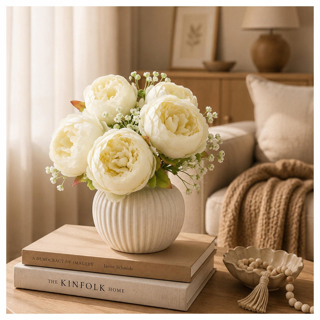 KWIATY SZTUCZNE Bukiet Peonie Piwonie DIY Kompozycje Kwiatowe Do Domu Sala