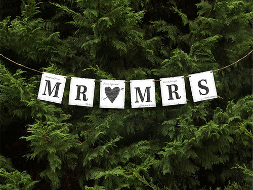 Baner Weselny MRS & MR Dekoracja Ślubna 100cm