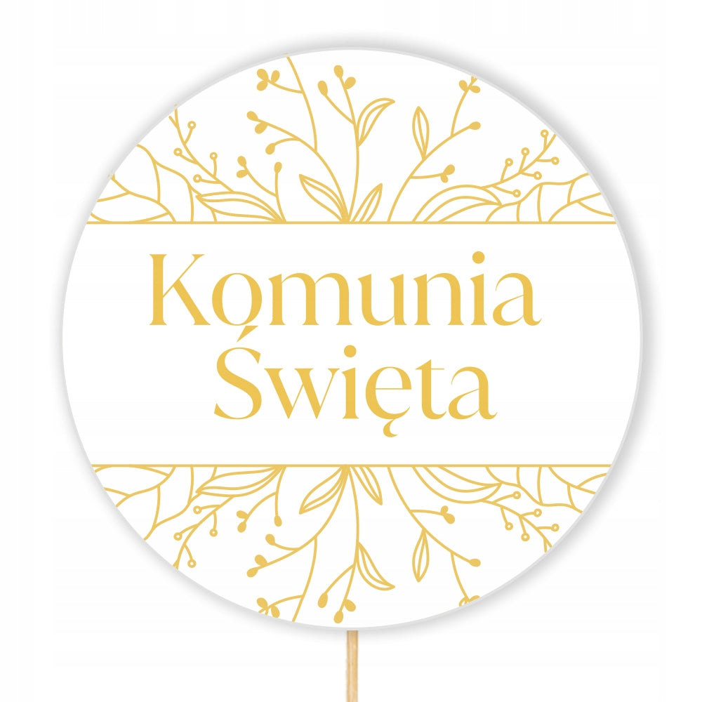 Topper Na Tort Toper Komunijny Ciasto Dekoracja Na Komunię Świętą piker