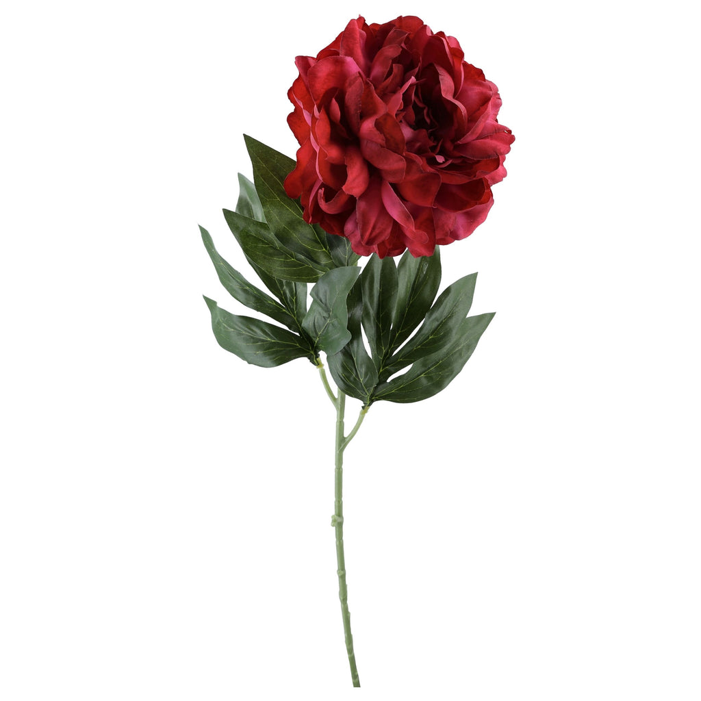 Gałązka Peonia 77cm Bordo Kwiaty Sztuczne Jak Żywe Kompozycja Kwiatowa