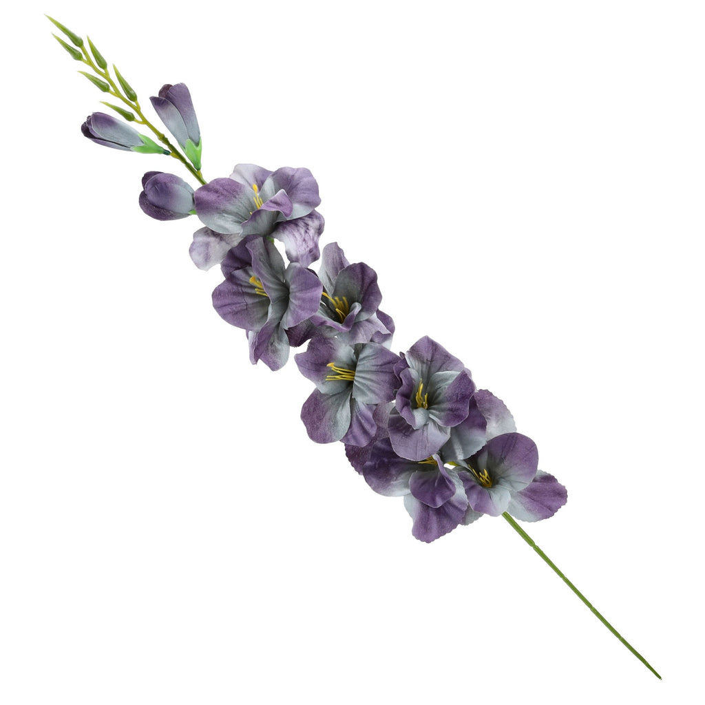 Kwiaty Sztuczne Gałązka Mieczyk Śliwka Szary 80cm Do Wazonu Bukietu STROIK