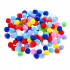 POMPONY DO ZDOBIEŃ kolorowe dla dzieci poliestrowe mix 1cm 150szt pomponik