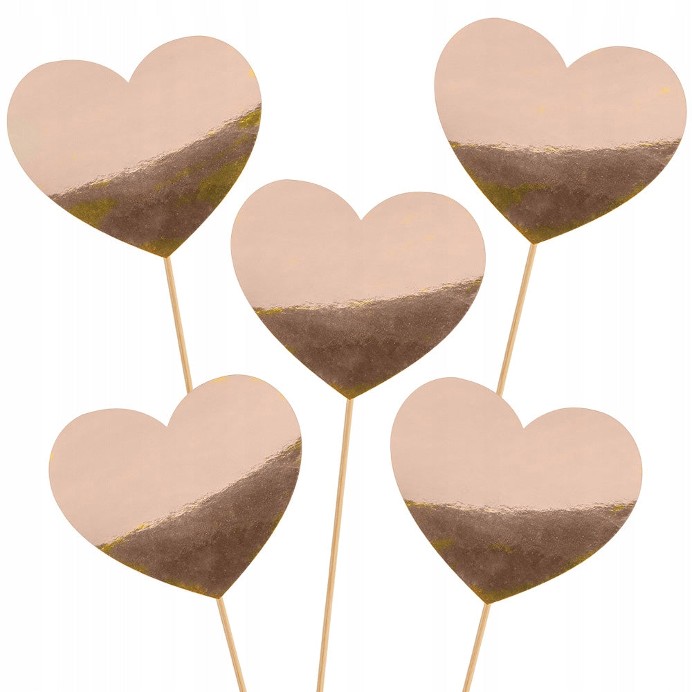 Topper Serce Dekoracyjne Toppery Na Tort Rose Gold