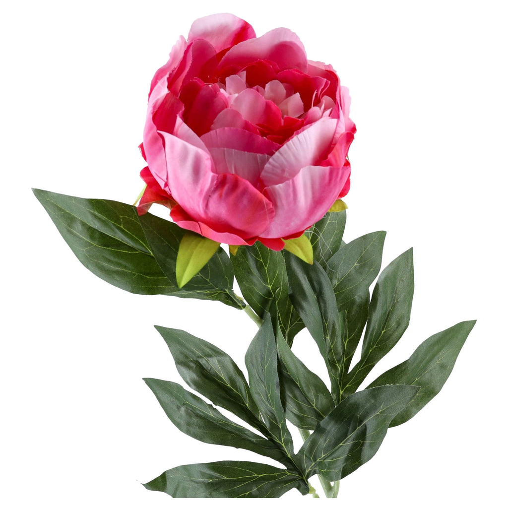 Gałązka Peonia Intensywny Róż Krem 78cm Kwiaty Sztuczne Jak Żywe Bukiet