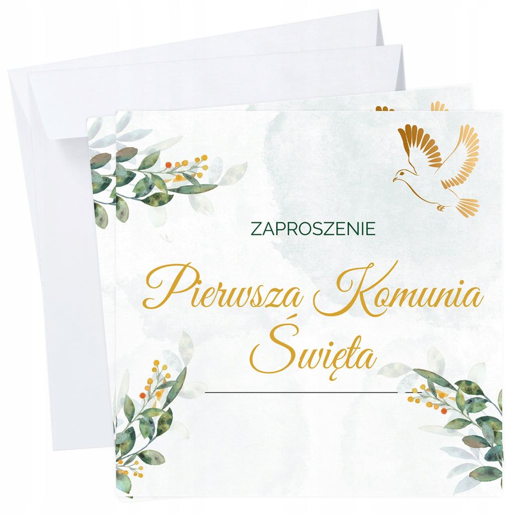 ZAPROSZENIE na KOMUNIĘ ŚWIĘTĄ 10szt ZAPROSZENIA komunijne OZDOBNE komunia