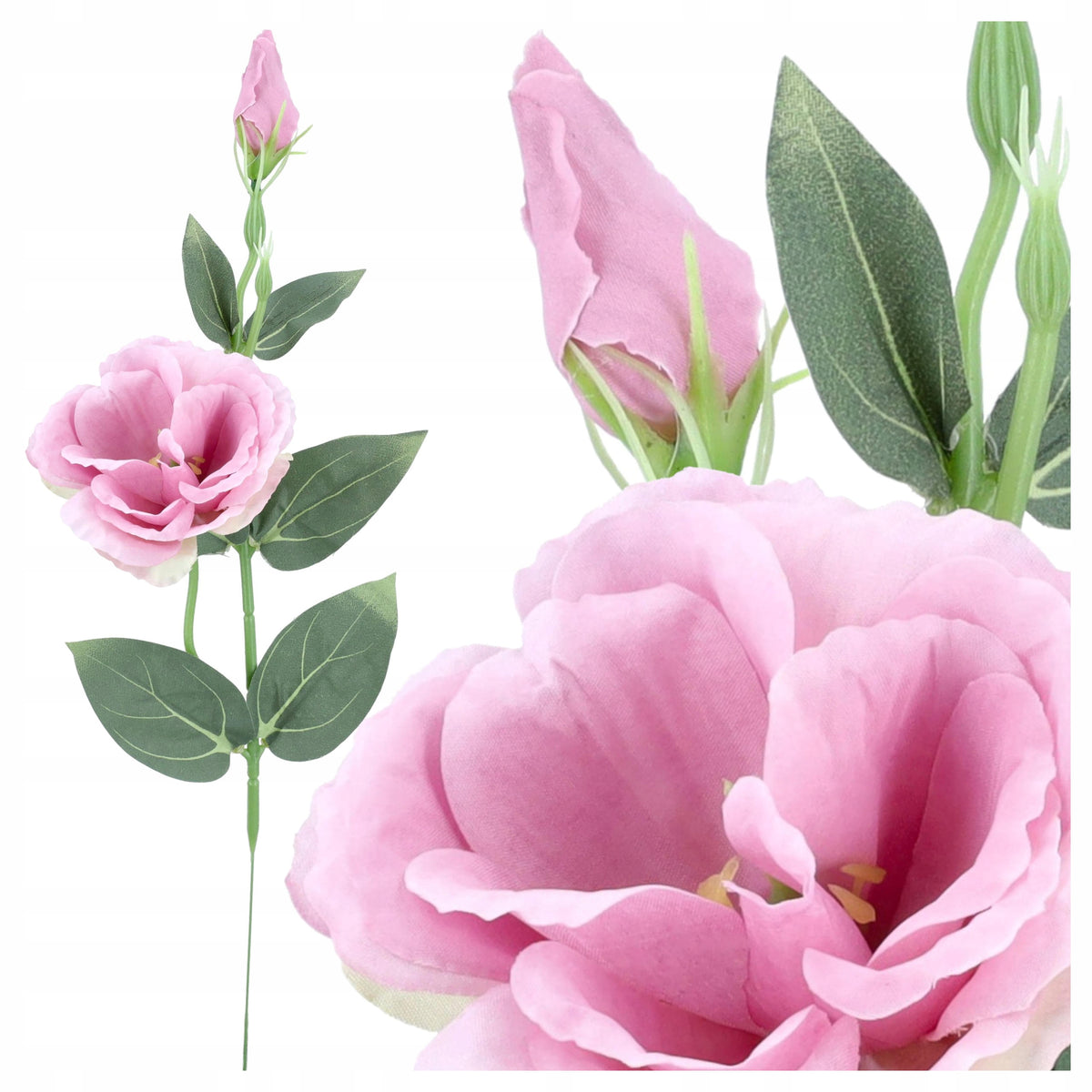 SZTUCZNE KWIATY EUSTOMY gałązka ozdobna EUSTOMA 50cm do kompozycji BUKIETU