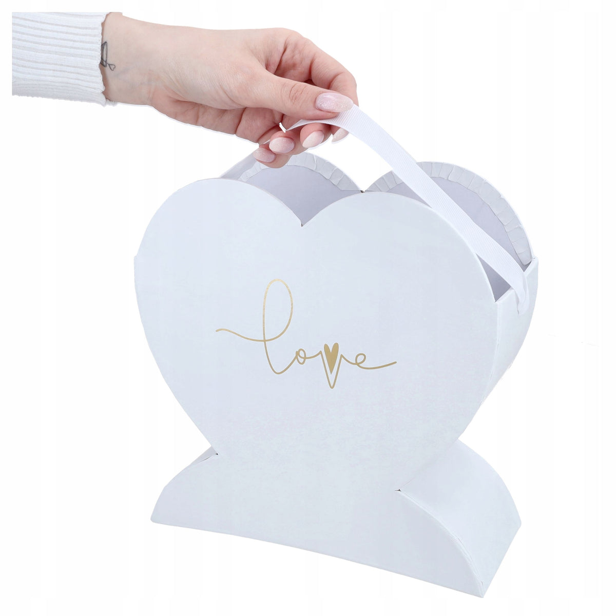 Box Serce Napis Love Na Prezent Flowerbox Na Kwiaty Urodziny Ślub